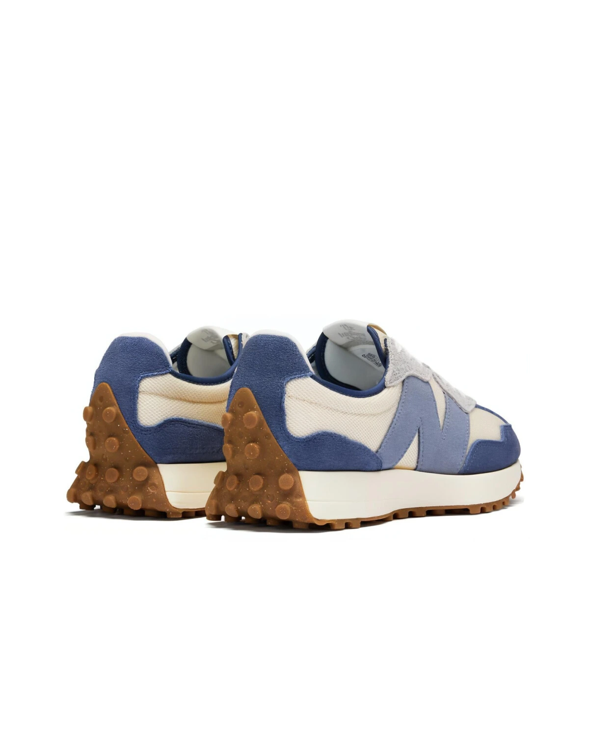 New Balance NB 327 unisex кроссовки для бега сине-белые из ткани и кожи картинка