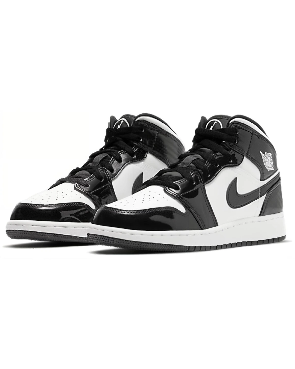 Jordan Air Jordan 1 Mid SE All-Star Weekend детские кроссовки лаковая кожа черно-белые картинка