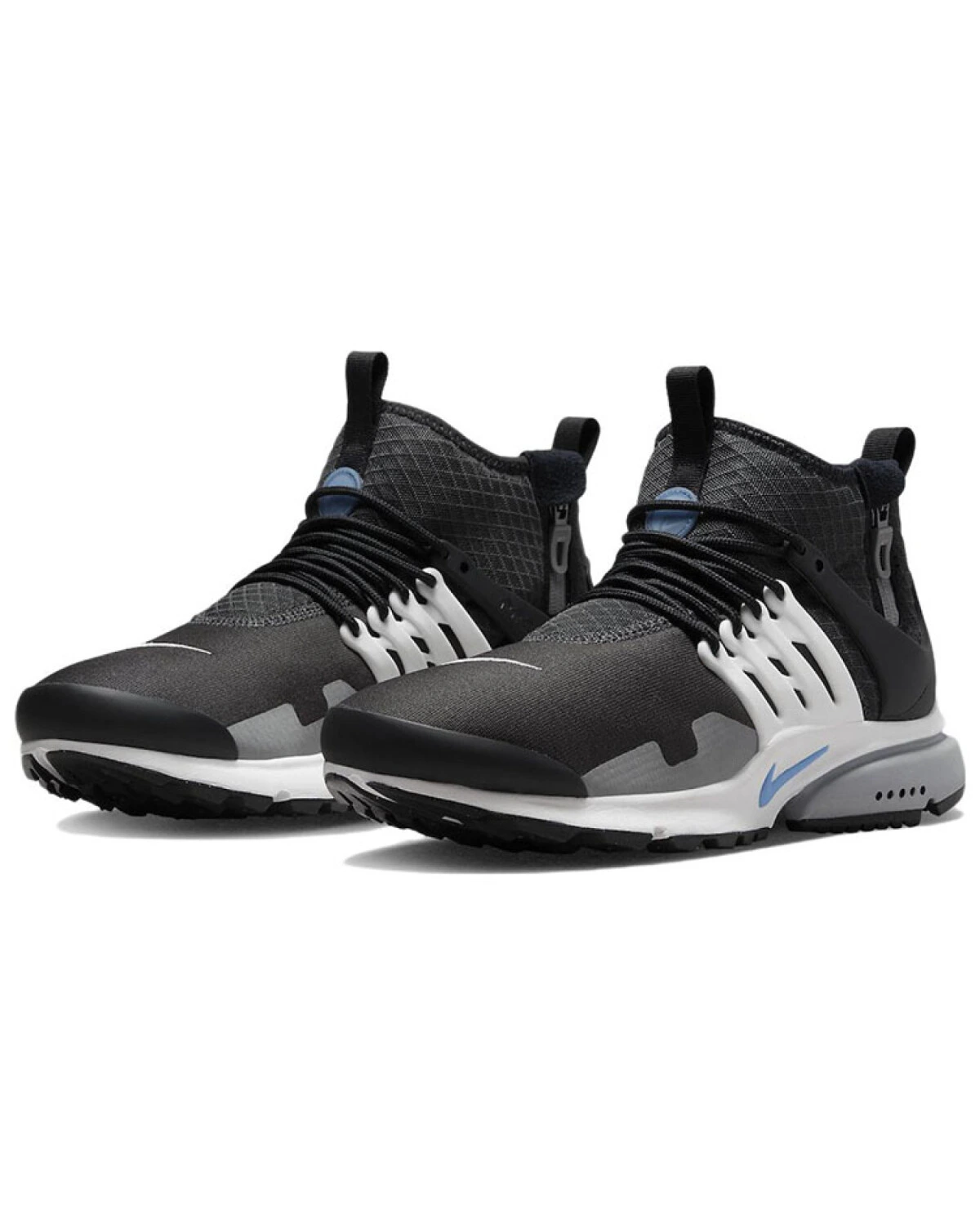 Nike Air Presto унисекс кроссовки черно-белые с синим картинка