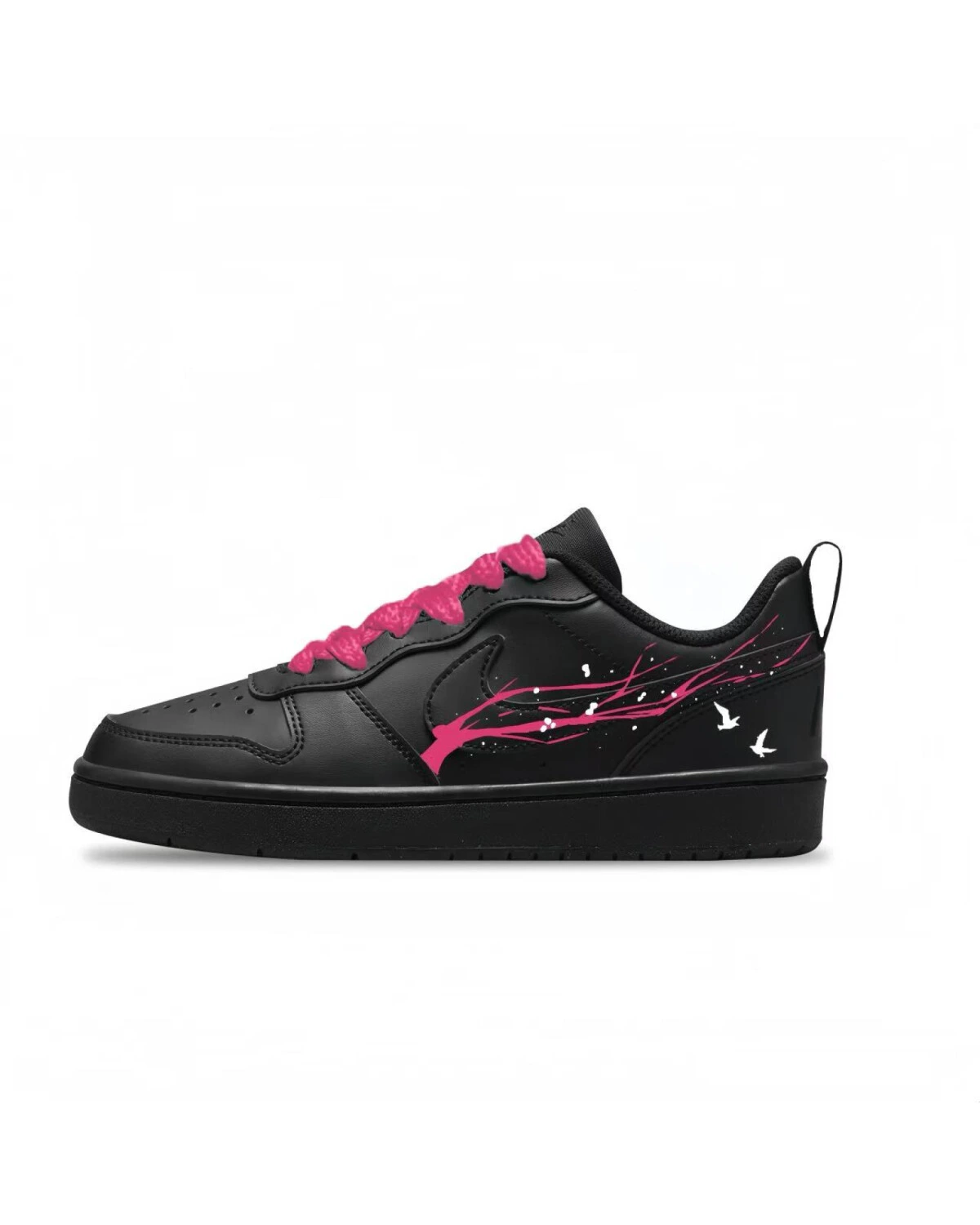 Nike Court Borough унисекс кеды черные кожаные антипробуксовочные износостойкие картинка