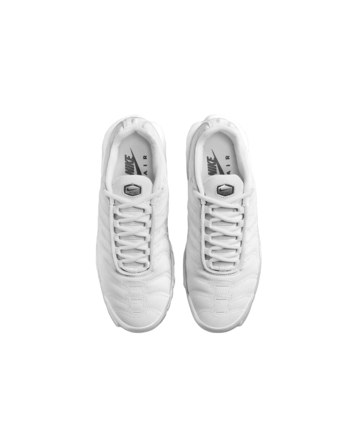 Nike Air Max Plus унисекс кроссовки белые с серыми вставками картинка