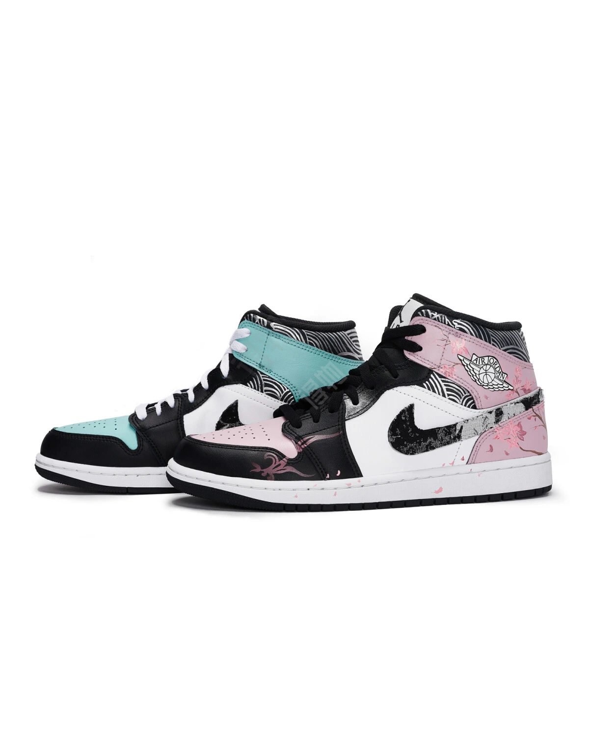Jordan Air Jordan 1 Peach Blossom Унисекс кроссовки средней высоты с цветочным принтом картинка