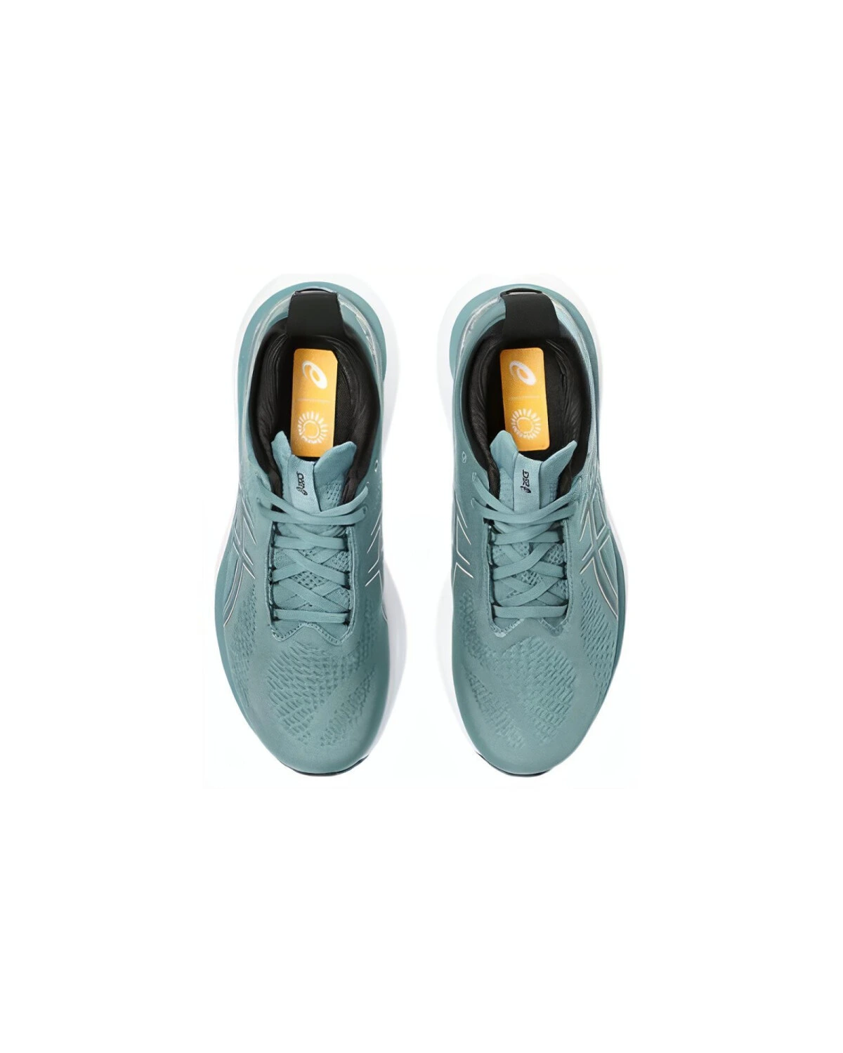 Asics GEL-Nimbus 25 мужские кроссовки для бега легкие зелено-белые картинка
