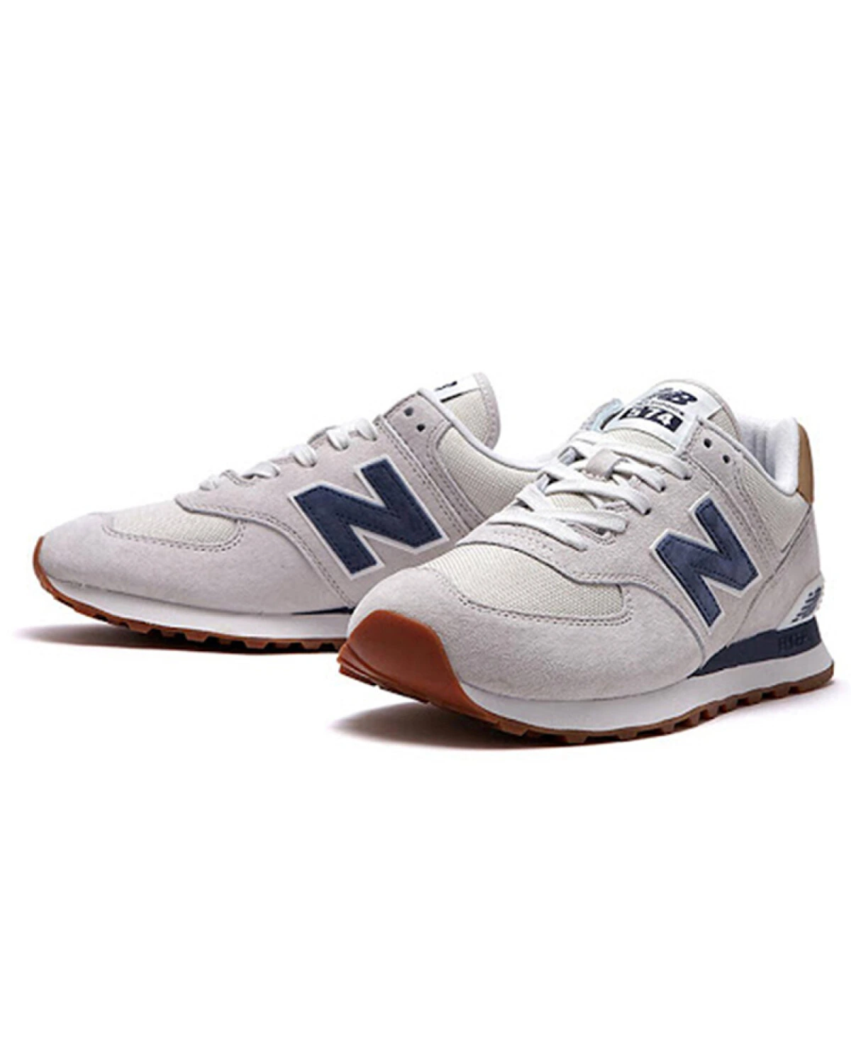 New Balance 574 кроссовки серые текстильные повседневные для бега картинка
