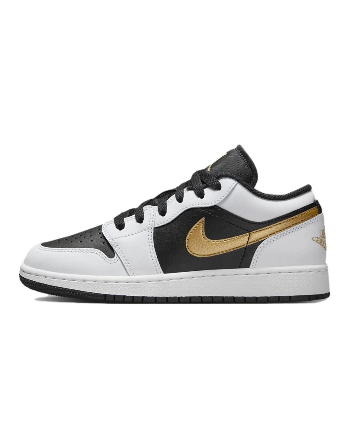 Jordan Air Jordan 1 Low унисекс кроссовки черно-серо-золотые картинка