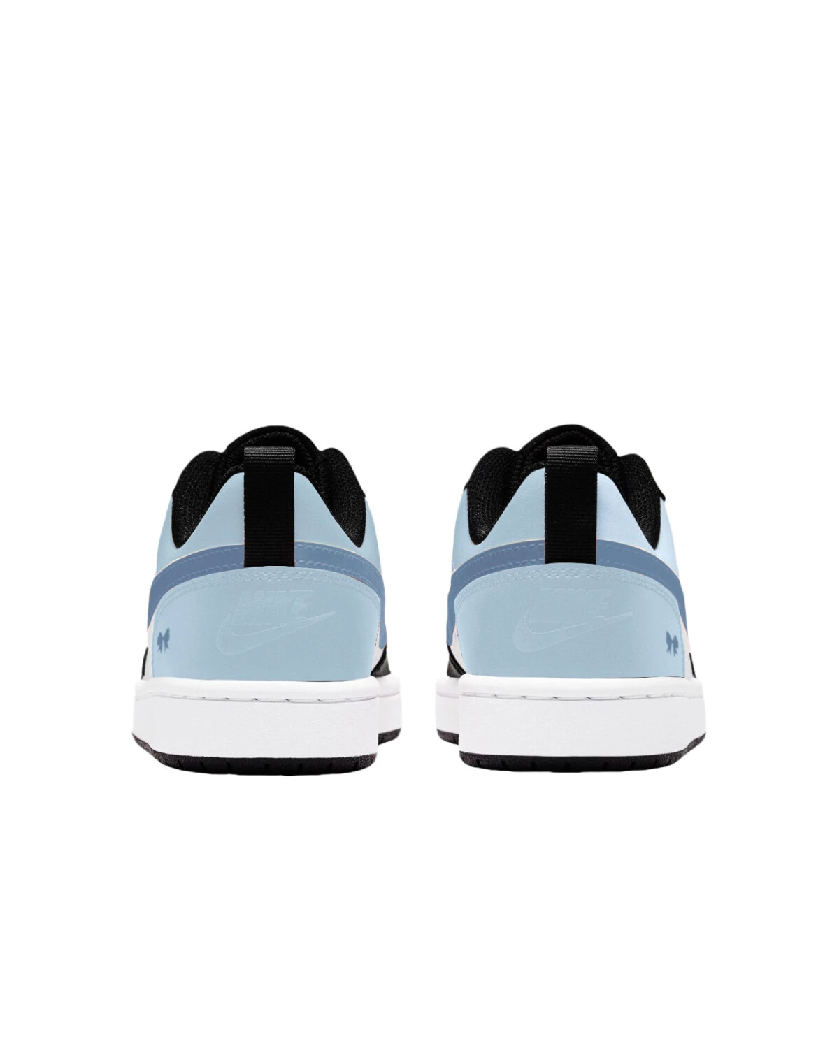 Nike Court Borough Low 2 детские кеды кожаные голубые износостойкие картинка