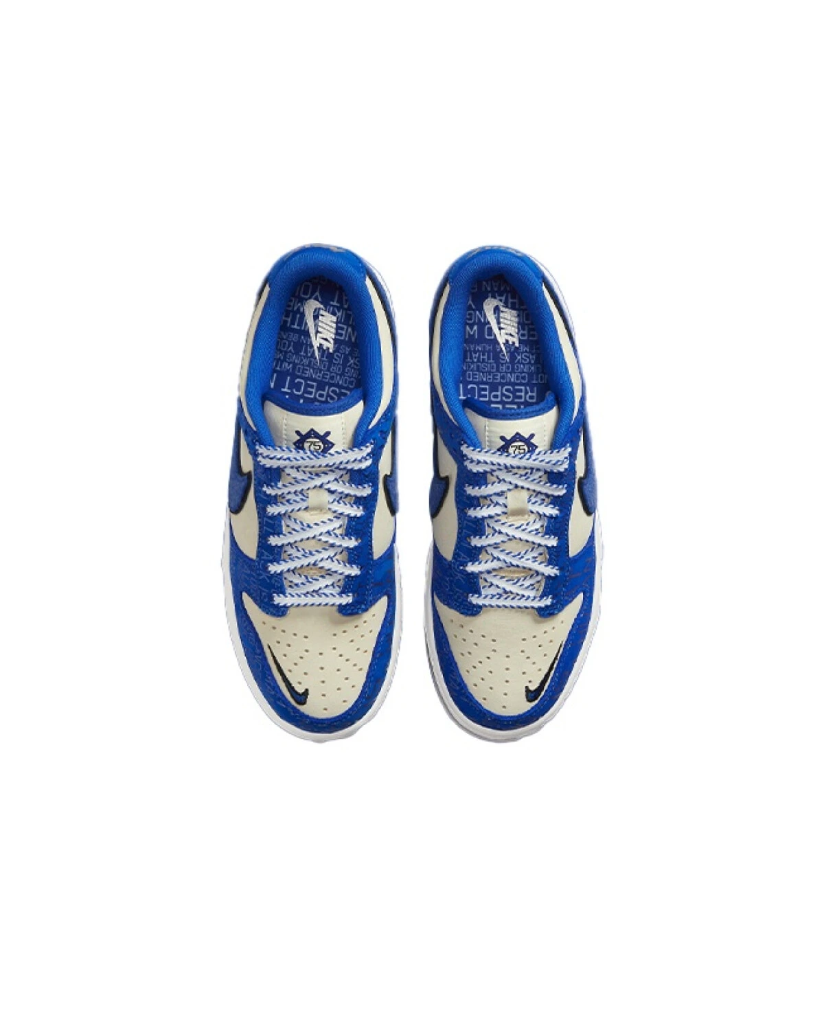 Nike Dunk детские кроссовки синие из кожи и замши картинка