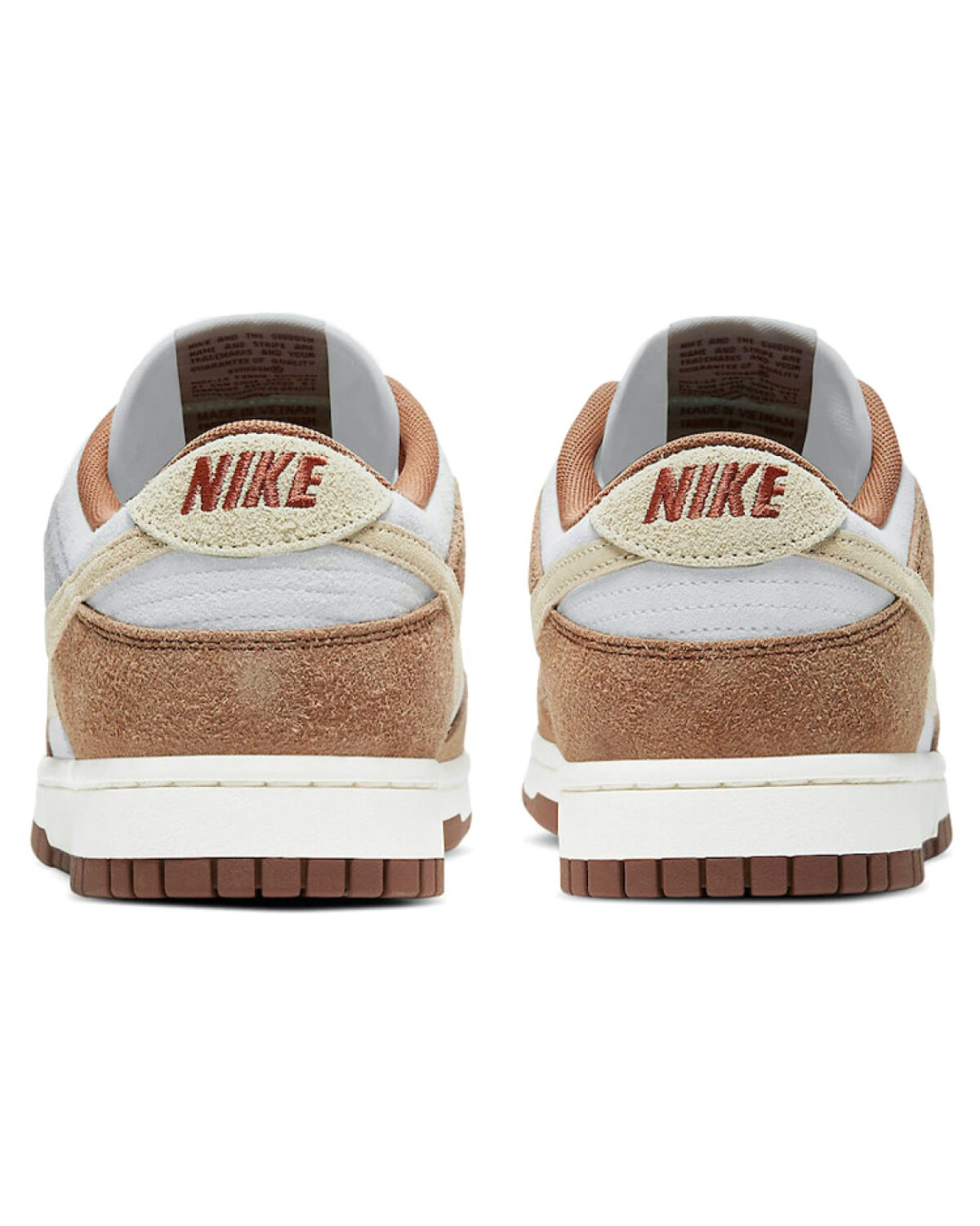 Nike Dunk кроссовки из замши бело-коричневые для скейтбординга картинка