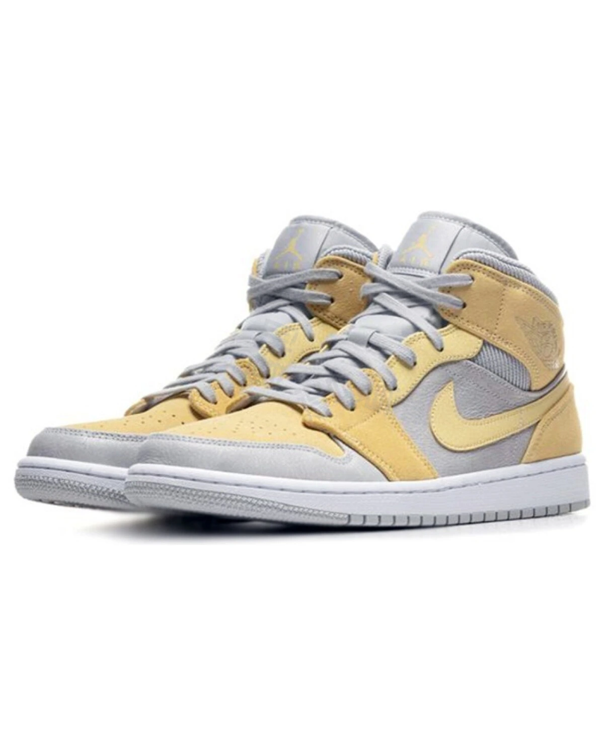 Jordan Air Jordan 1 Mid мужские кроссовки ретро с амортизацией серо-желтые картинка