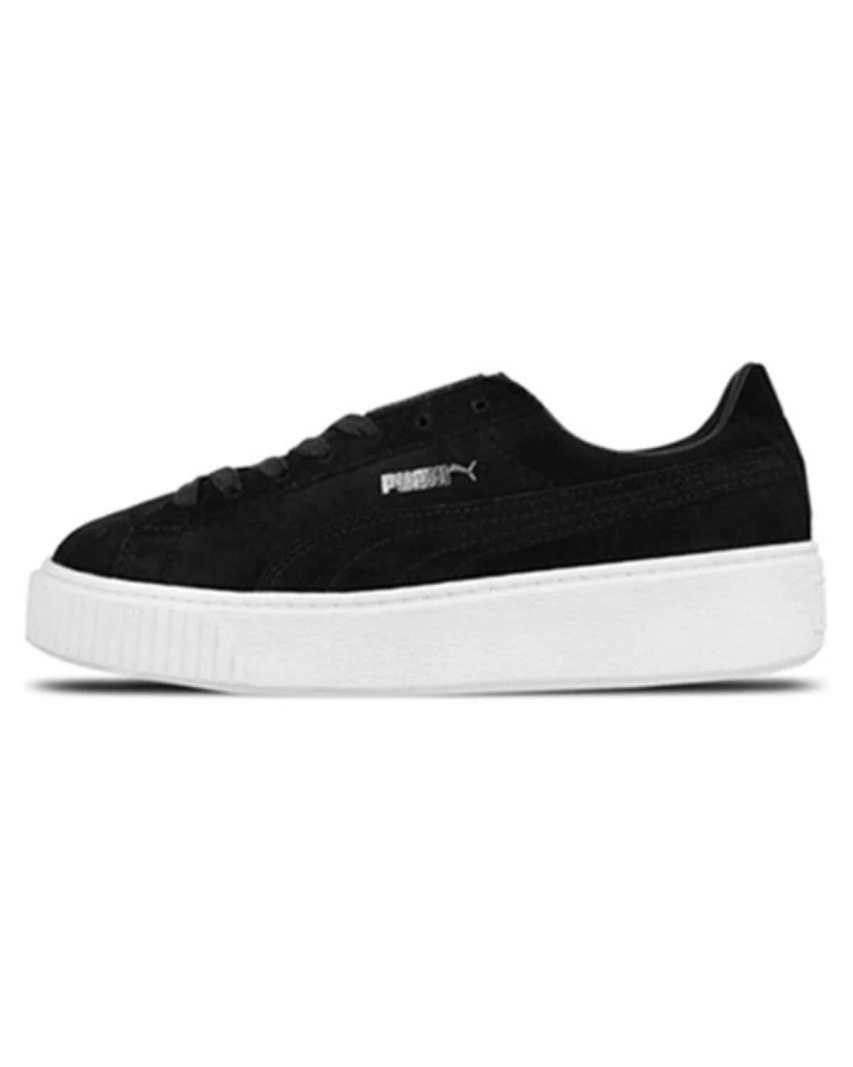 PUMA Platform Suede кеды черные замшевые на платформе картинка