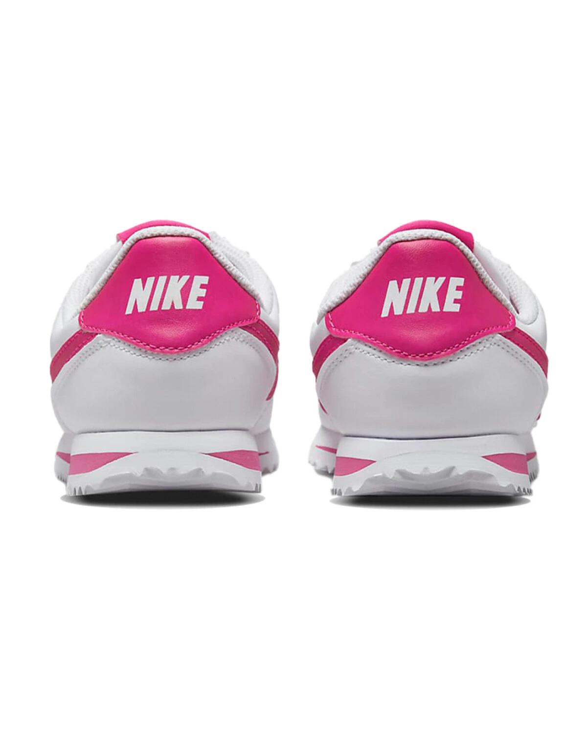 Nike Cortez Basic SL детские кроссовки белые с розовыми вставками картинка