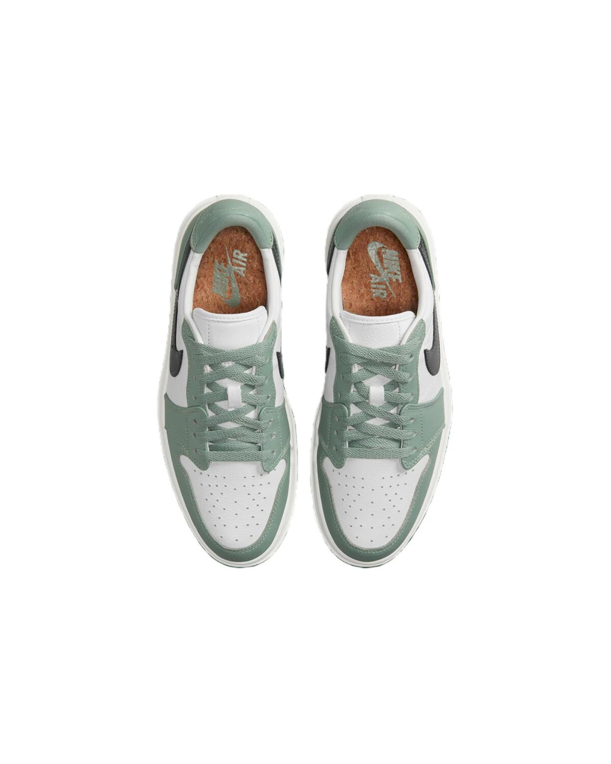 Jordan Air Jordan 1 женские кроссовки кожаные зелёно-белые-чёрные картинка