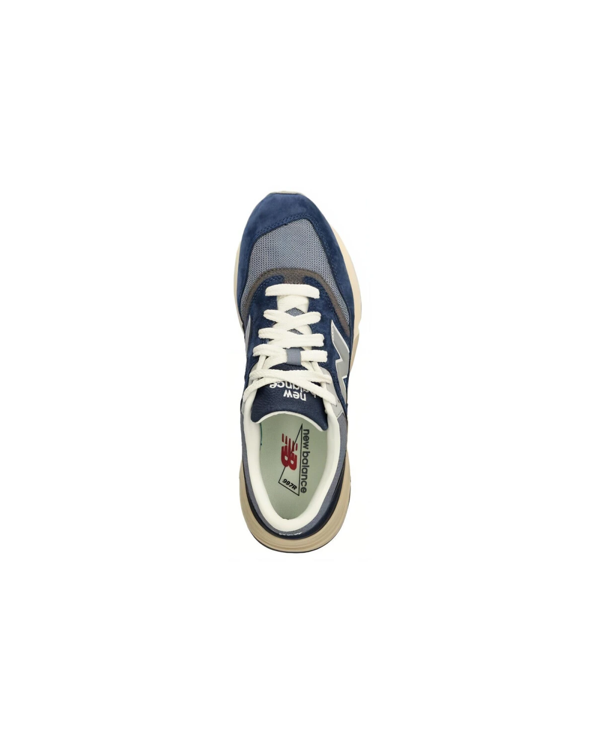 New Balance 997R унисекс кроссовки беговые кожаные сине-серебряные картинка