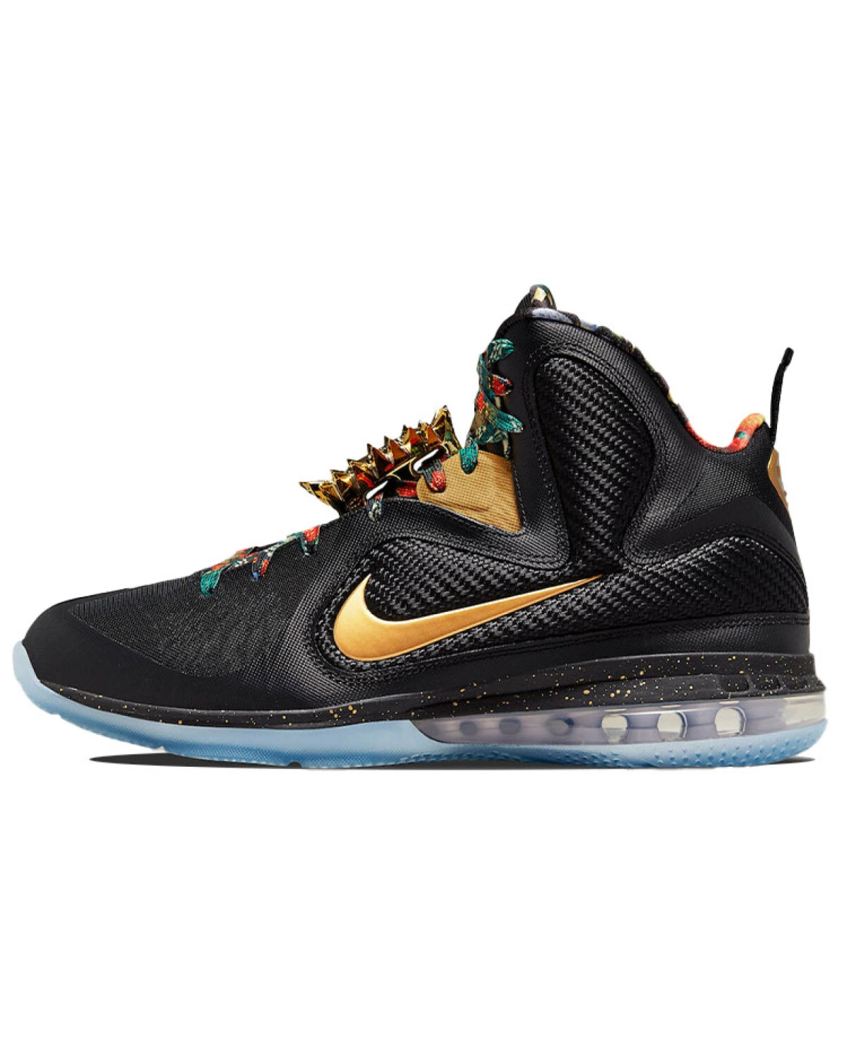 Nike Lebron 9 "King" мужские баскетбольные кроссовки черно-золотые с амортизацией картинка