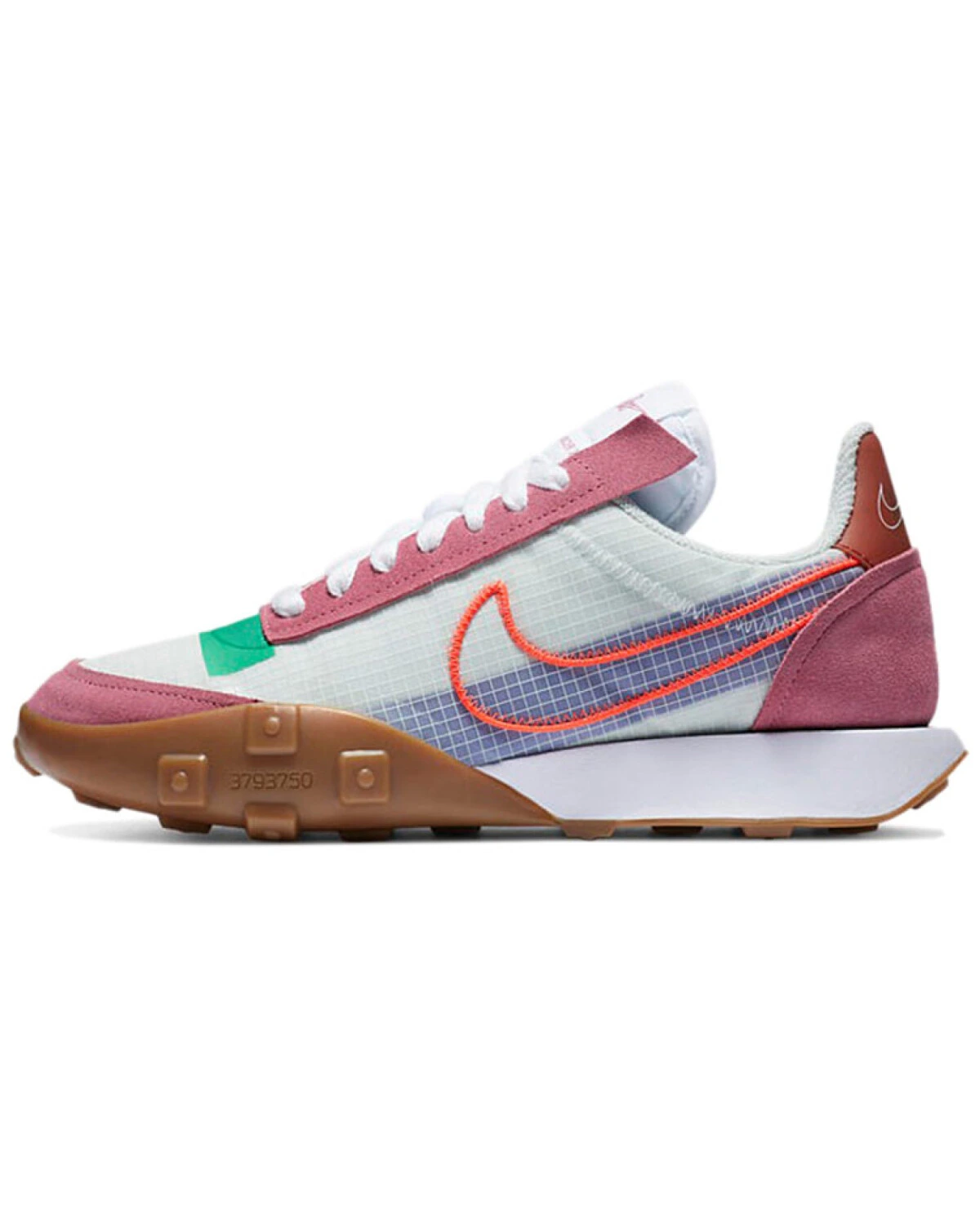 Nike Waffle Racer 2X женские повседневные кроссовки из замши и текстиля бело-розовые картинка