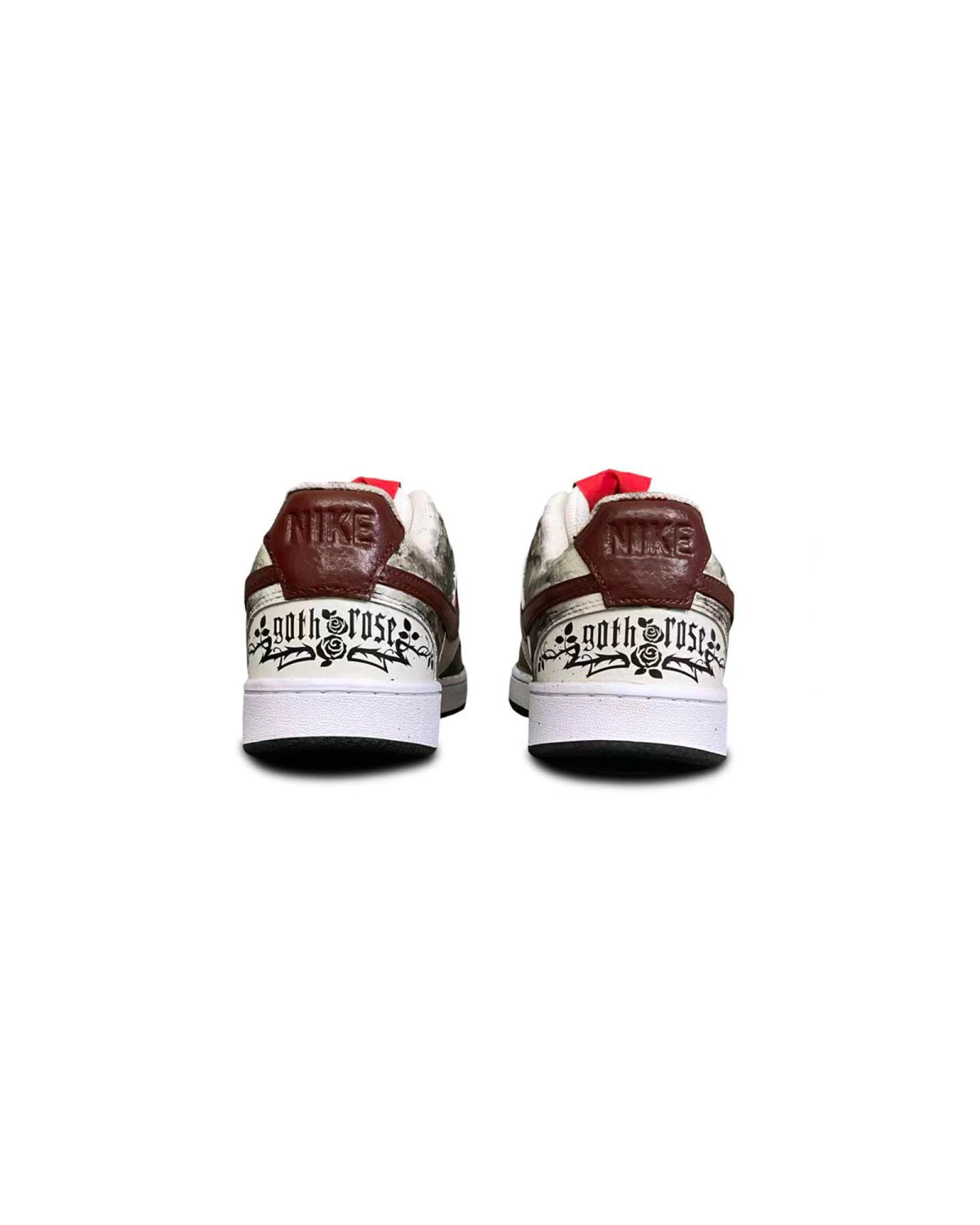 Nike Court Vision 1 мужские кроссовки бело-черные с принтом картинка