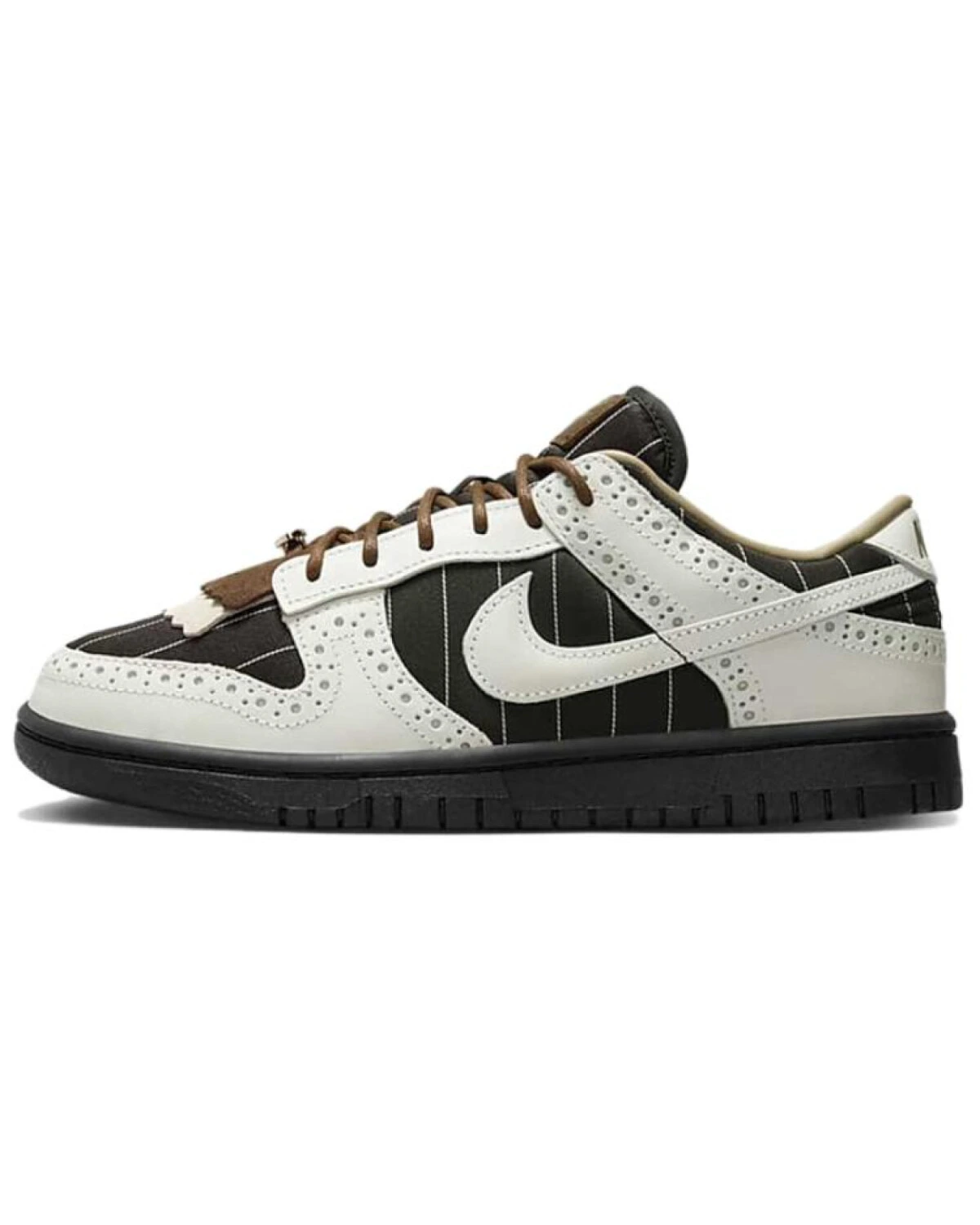 Nike Dunk унисекс кроссовки черно-белые с кожаным верхом и шнуровкой картинка
