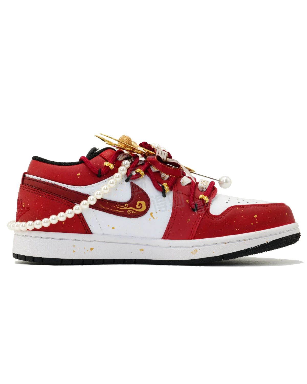 Jordan Air Jordan 1 унисекс кроссовки красно-золотые кожаные картинка