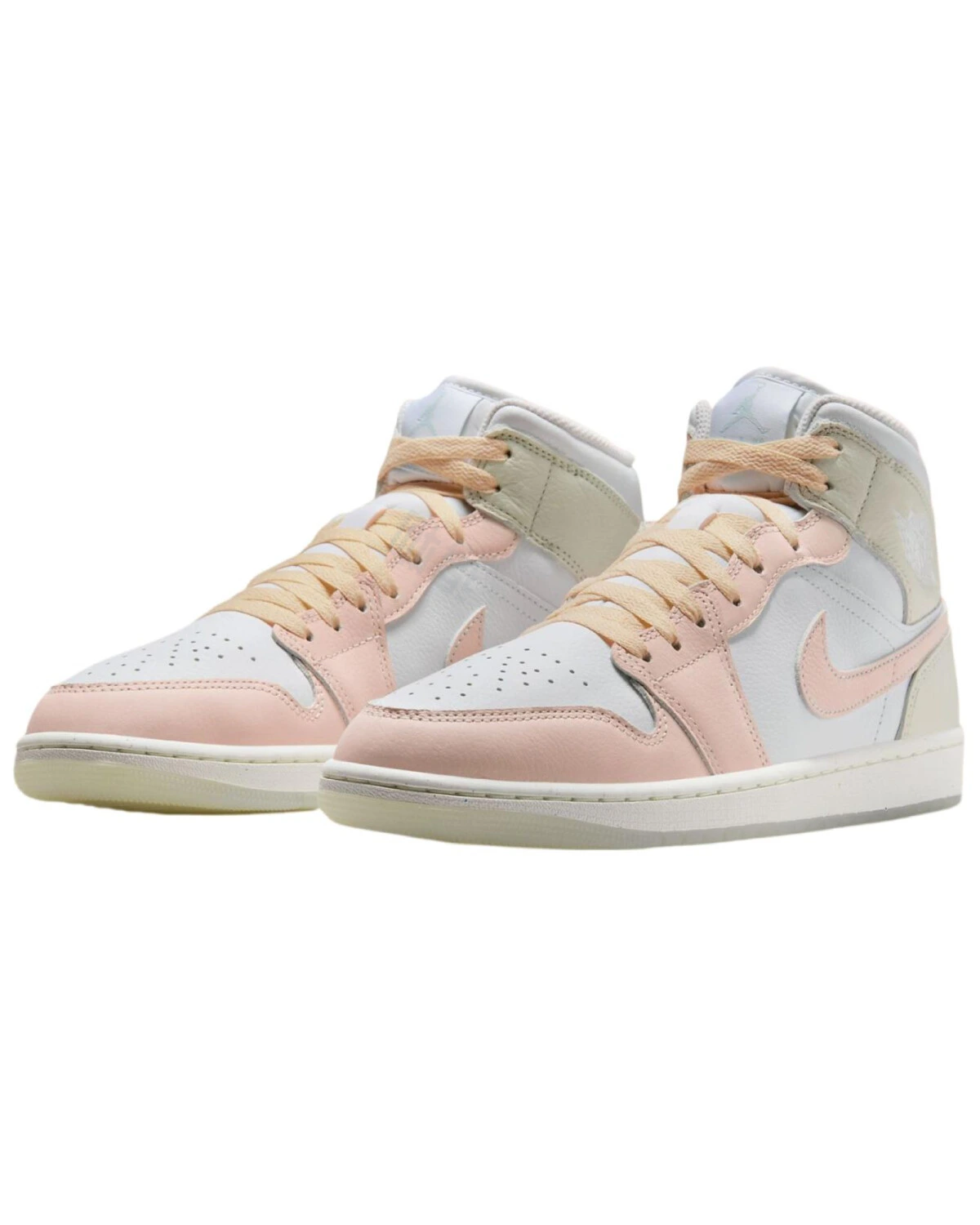 Jordan Air Jordan 1 Mid унисекс кроссовки бело-розовые антискользящие картинка