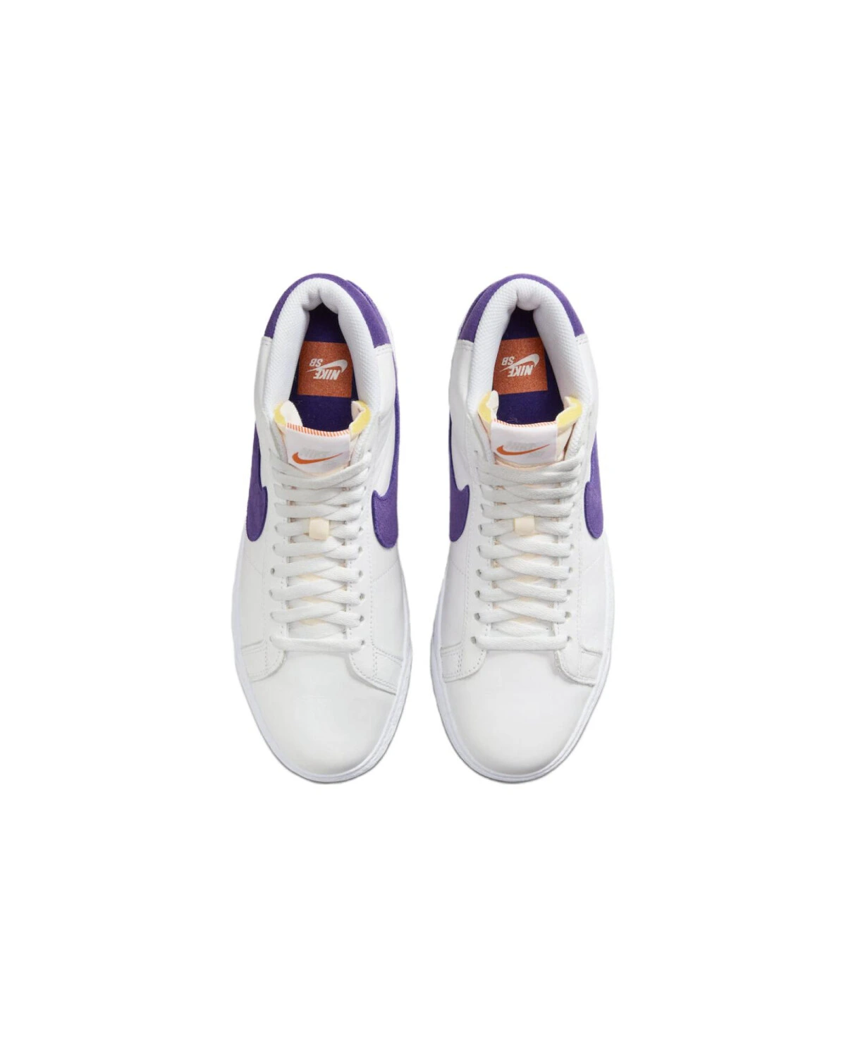Nike Blazer Mid мужские кроссовки износостойкие бело-фиолетовые картинка