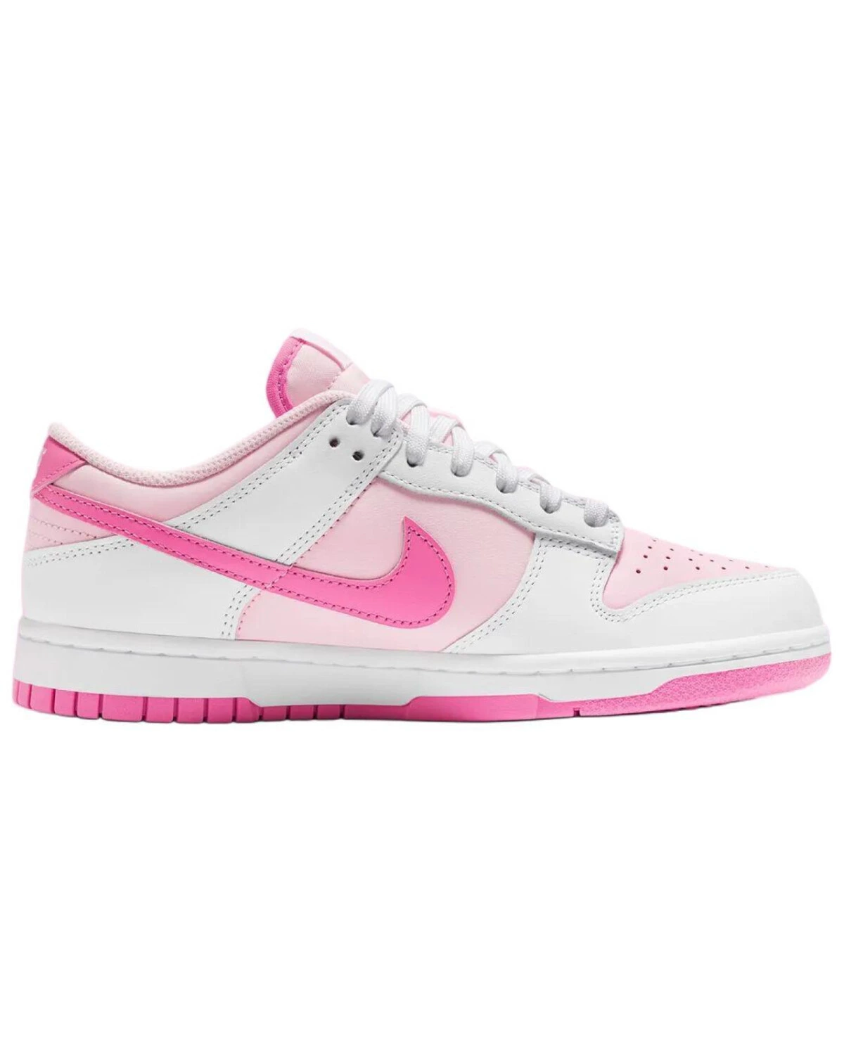 Nike Dunk женские кроссовки розово-белые картинка