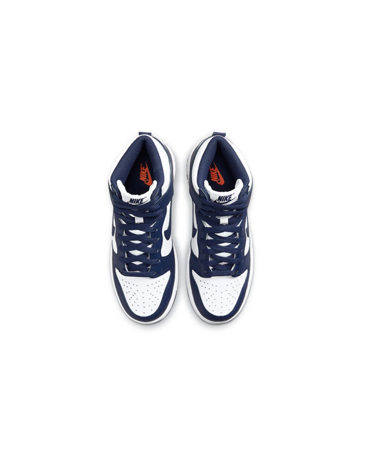 Nike Dunk High детские кеды кожаные сине-белые картинка