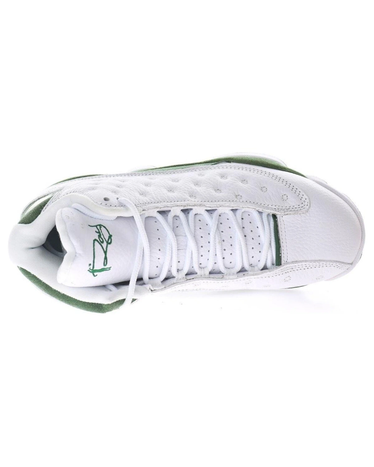 Jordan Air Jordan 13 Retro мужские кроссовки белые с зеленым картинка