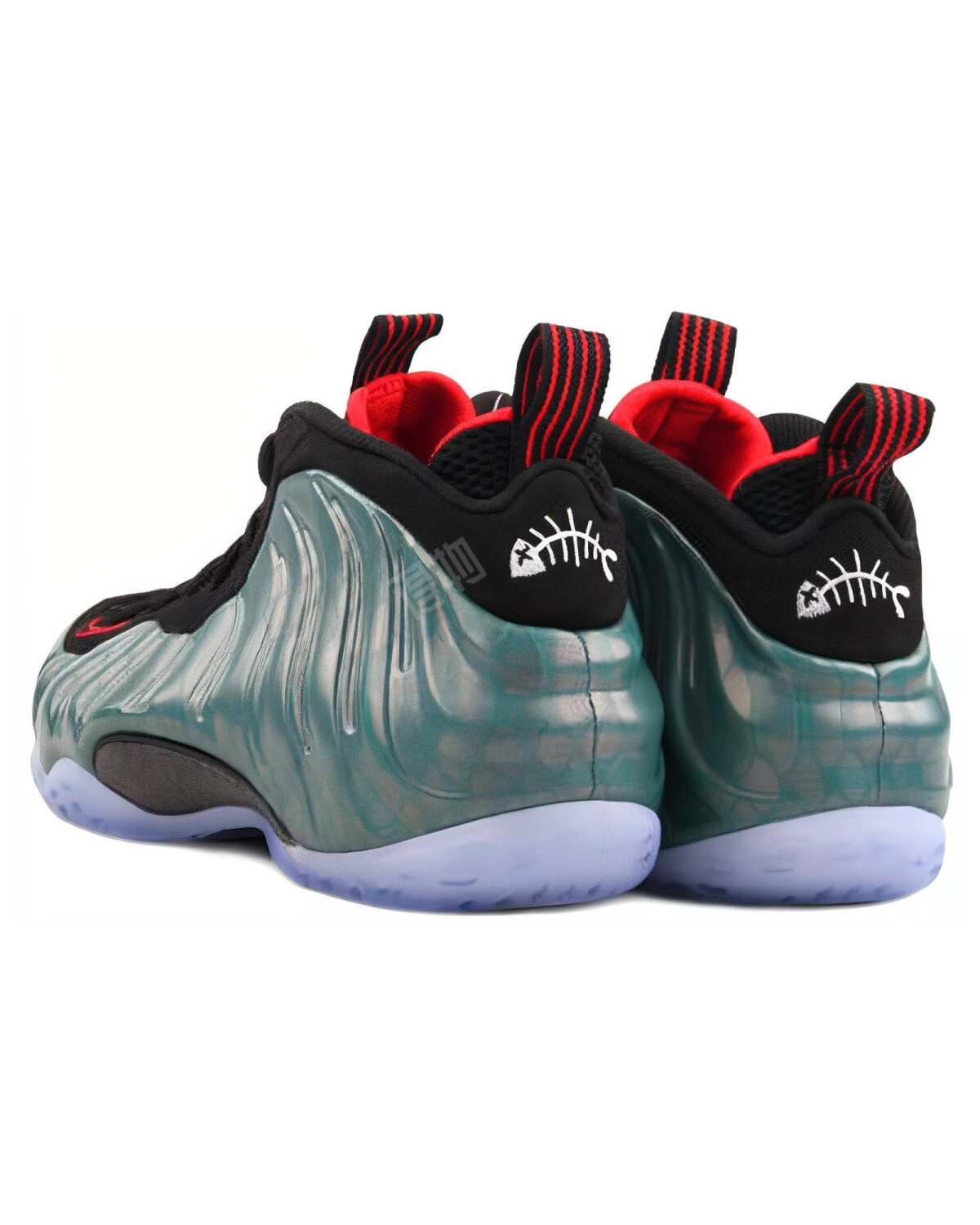 Nike Foamposite One Gone Fishing мужские спортивные кроссовки средние черно-зеленые картинка