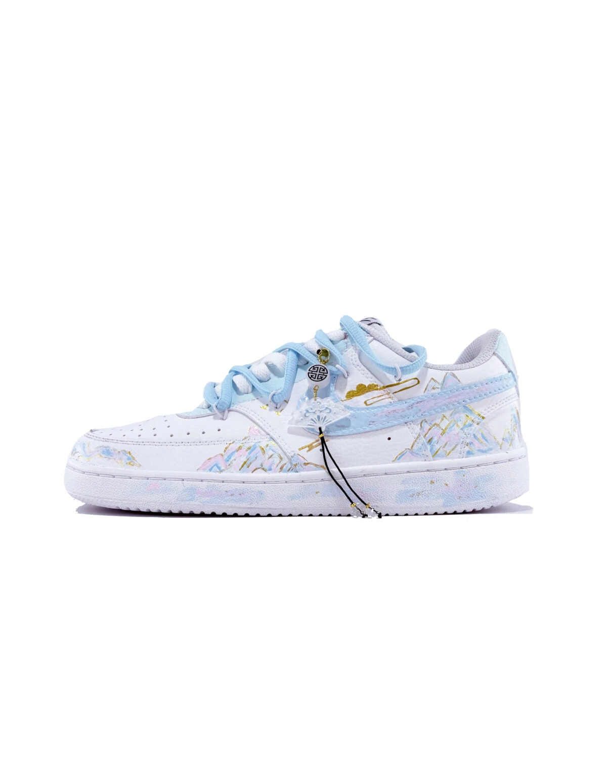 Nike Court Vision 1 унисекс кроссовки с китайским принтом синие картинка