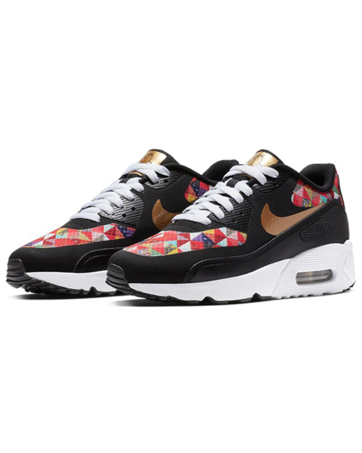 Nike Air Max 90 Ultra 2.0 детские кроссовки кожаные с цветным принтом картинка