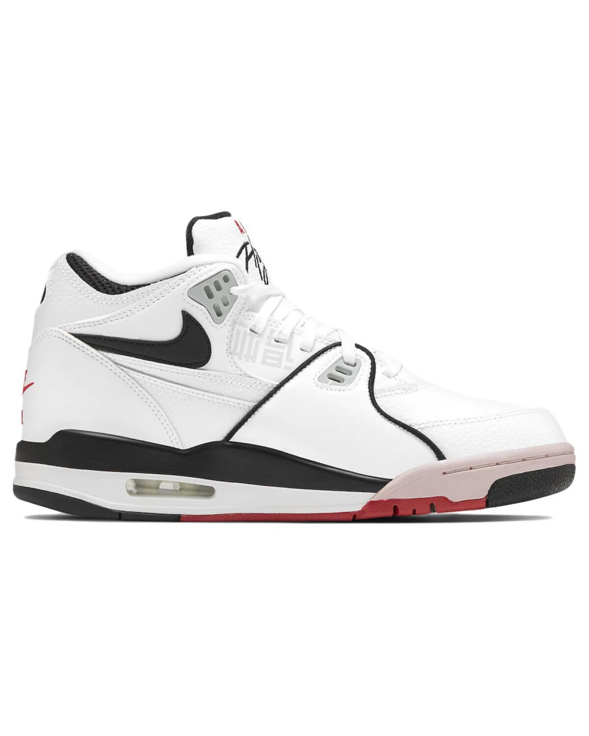 Nike Air Flight 89 унисекс кроссовки ретро бело-черно-красные картинка