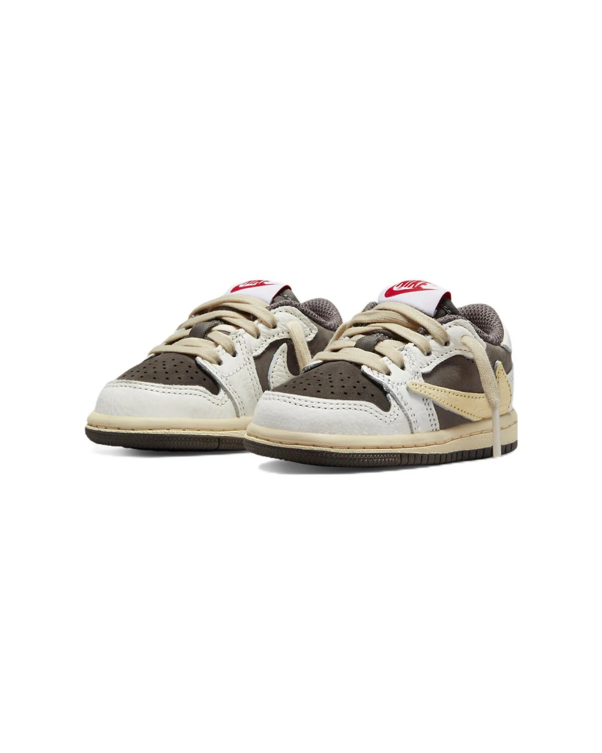 Jordan Air Jordan 1 детские кроссовки бело-коричневые с амортизацией картинка