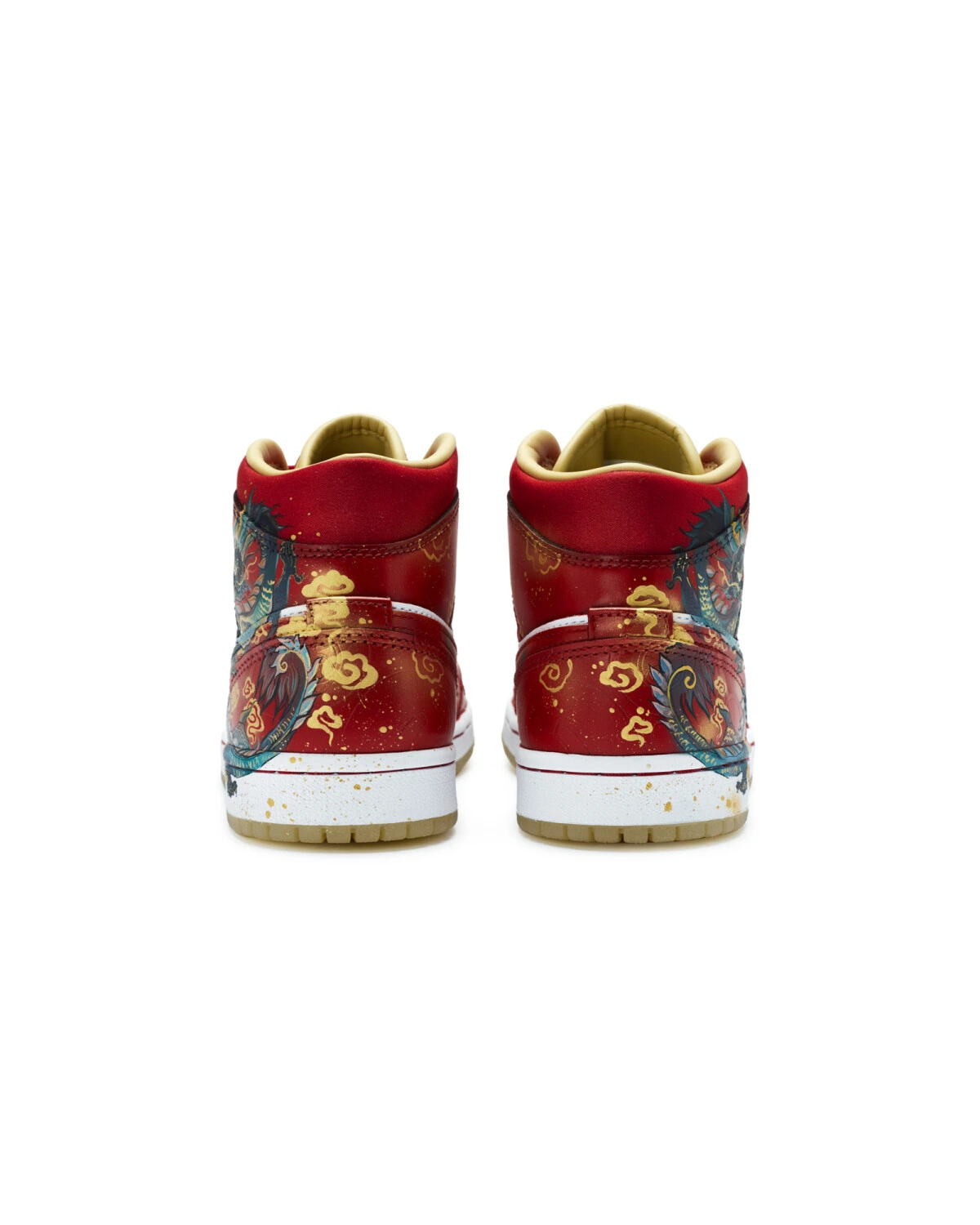 Jordan Air Jordan 1 мужские и женские кроссовки спортивные красно-белые с золотом картинка