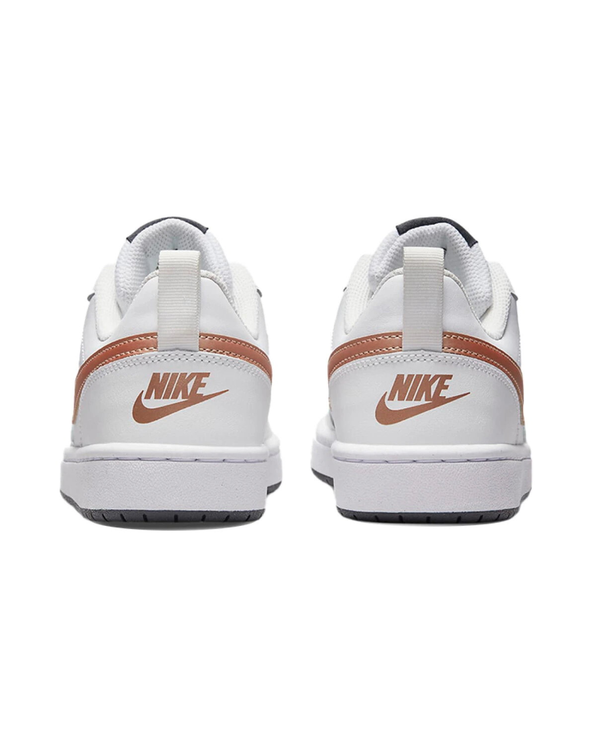 Nike Court Borough Low 2 детские кеды белые с золотым картинка