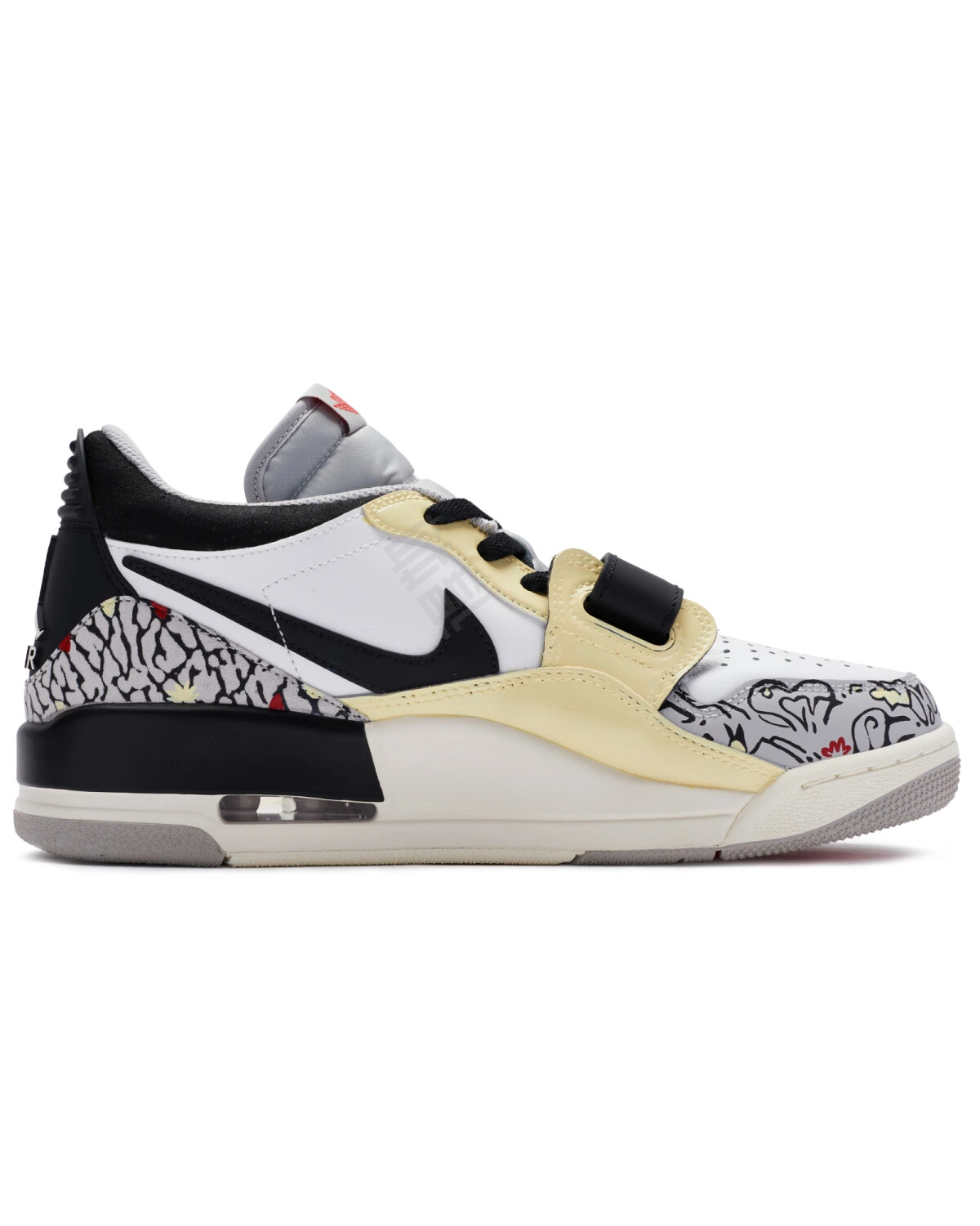 Jordan Legacy 312 мужские баскетбольные кроссовки черно-белые с желтым и красным картинка
