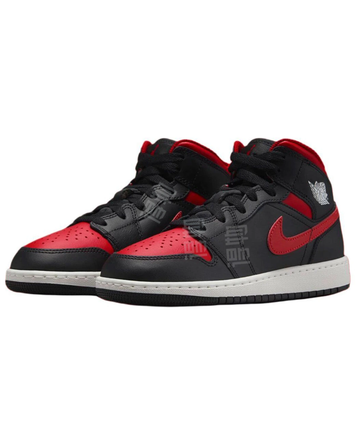 Jordan Air Jordan 1 мужские и женские кроссовки черно-красные средние картинка