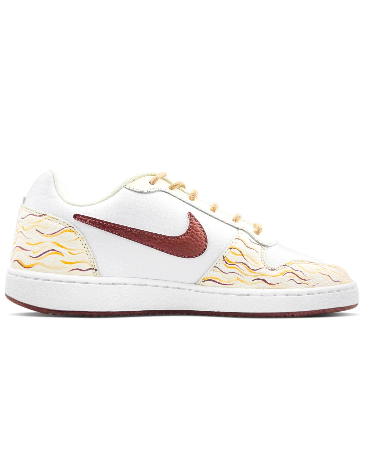 Nike EBERNON мужские кроссовки белые с золотыми деталями и ручной росписью картинка