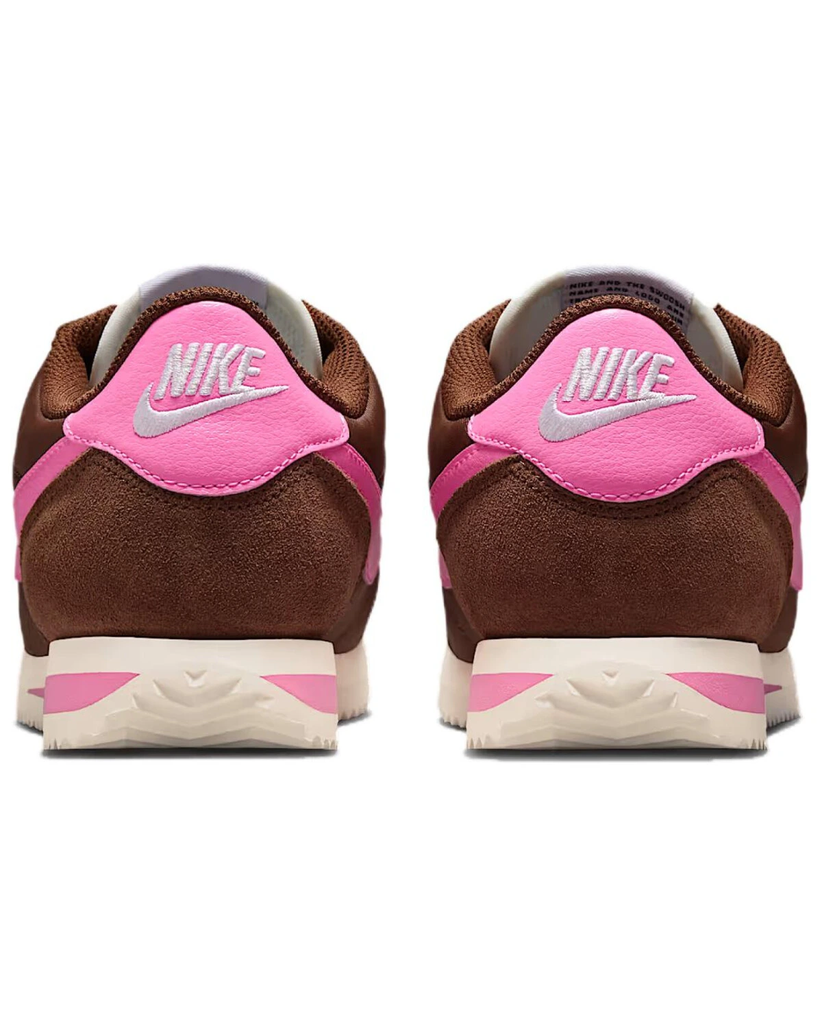 Nike Cortez Textile унисекс кроссовки из замши коричневые с розовым акцентом картинка