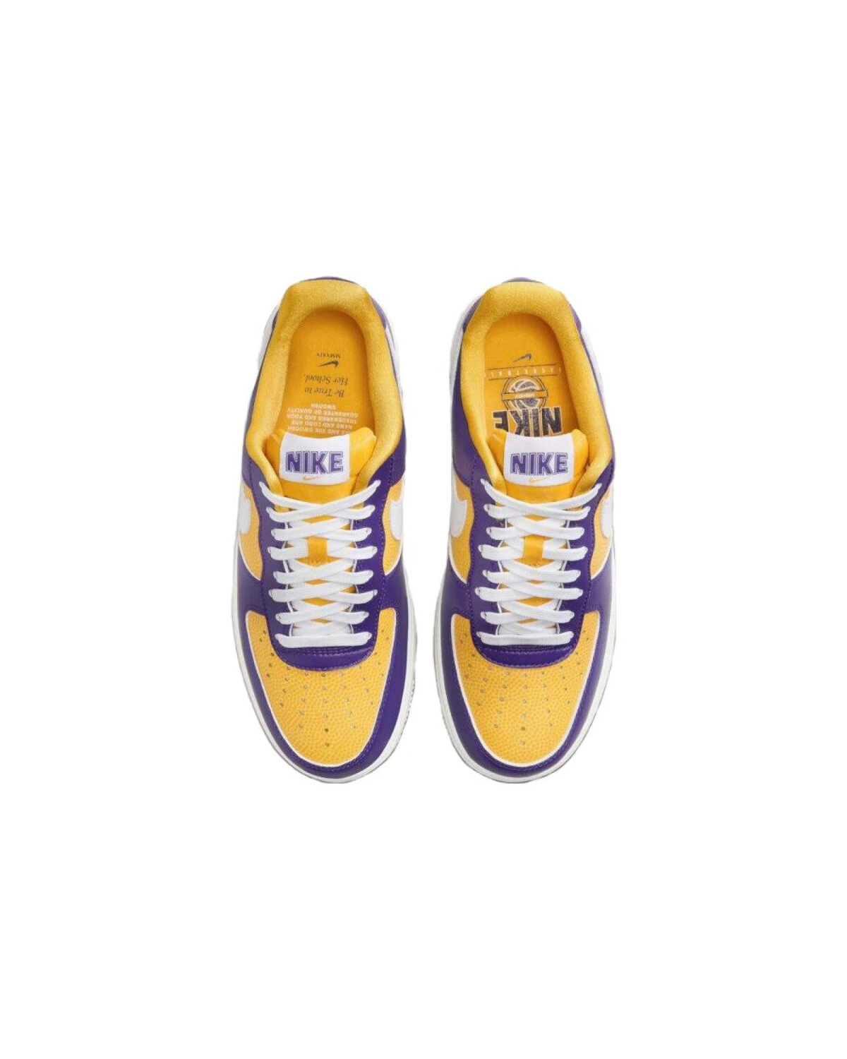 Nike Air Force 1 женские кроссовки кожаные фиолетово-желтые картинка