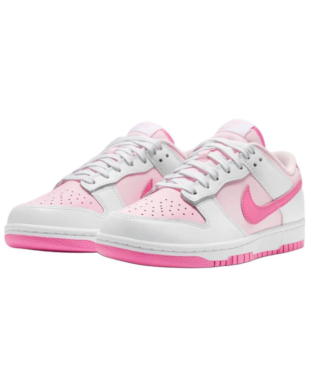 Nike Dunk женские кроссовки розово-белые картинка