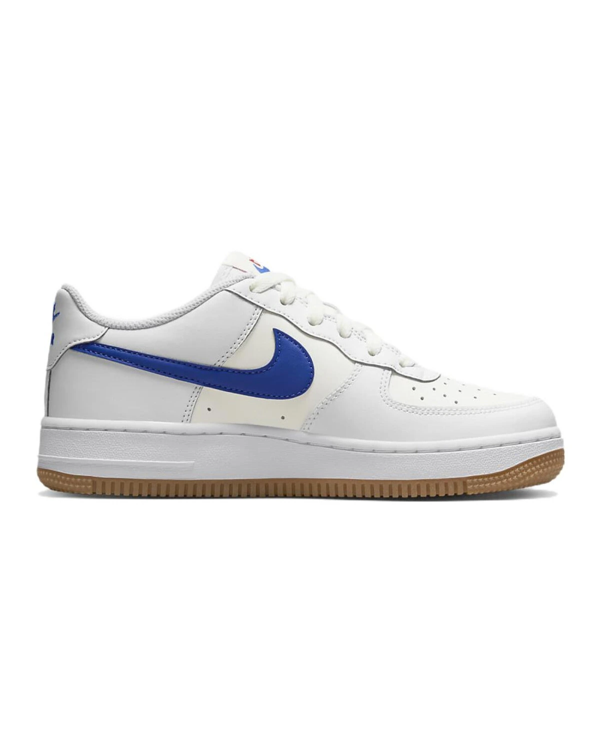 Nike Air Force 1 детские кроссовки из кожи бело-синие картинка