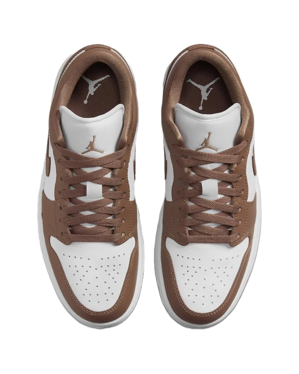 Jordan Air Jordan 1 Low унисекс кроссовки бело-коричневые с шнуровкой картинка