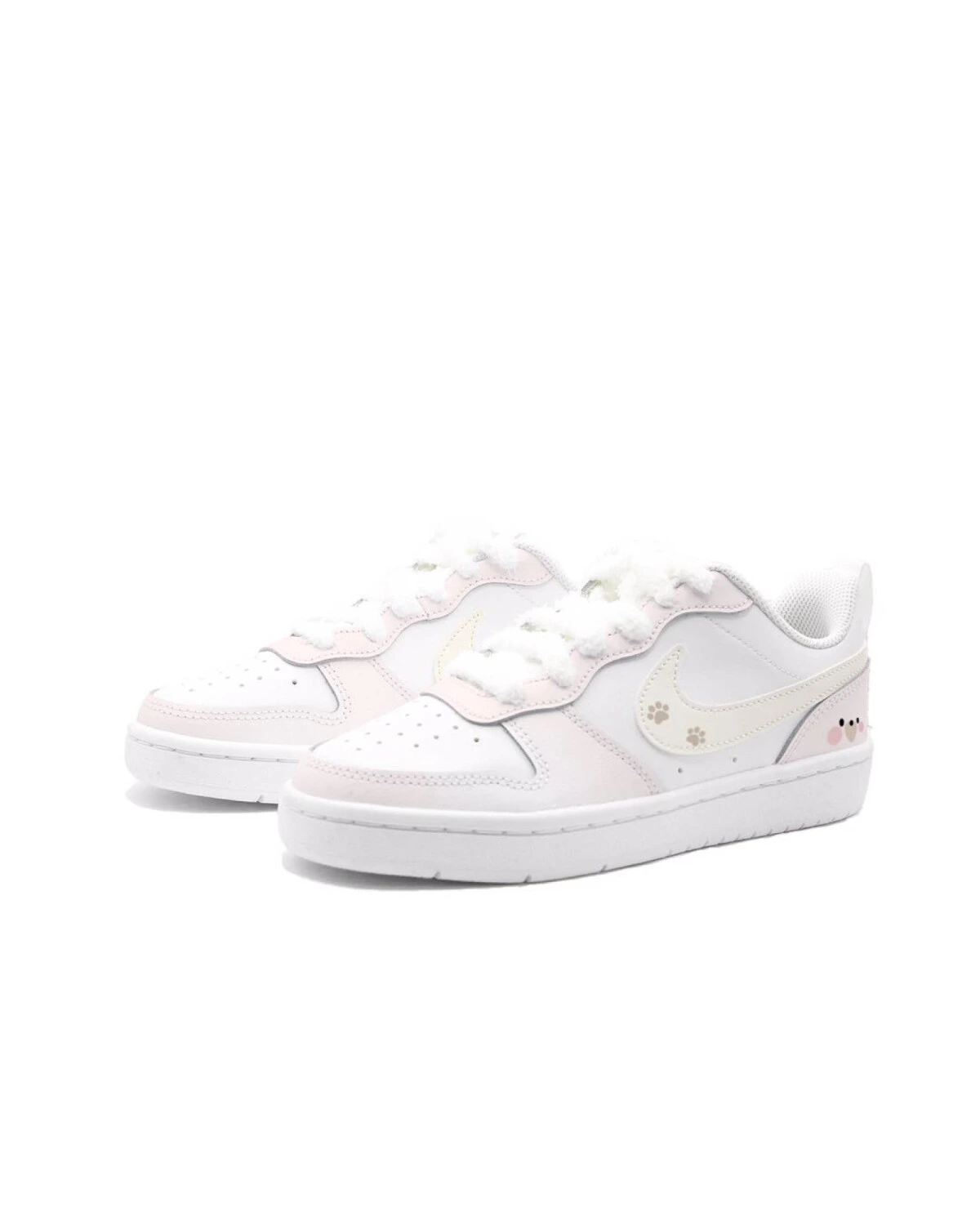 Nike Court Borough детские кеды бежевые кожаные с амортизацией картинка