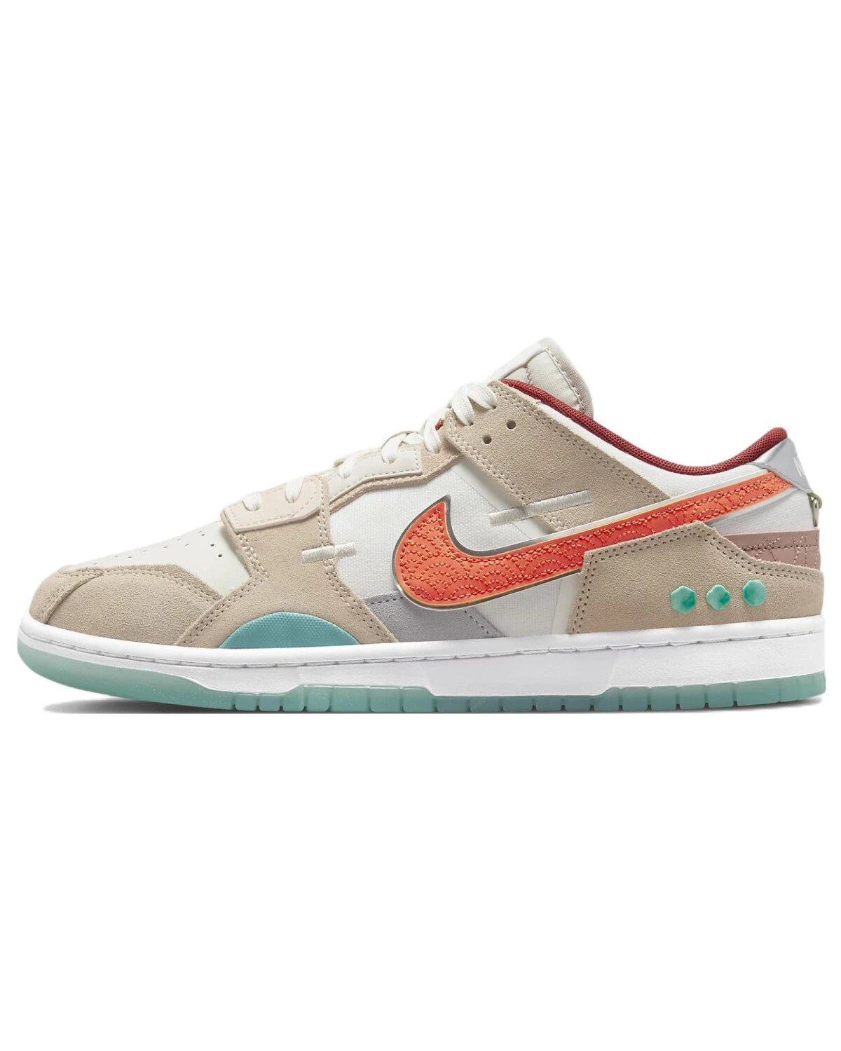 Nike Dunk Scrap Shapeless мужские кроссовки бело-оранжевые с синим картинка