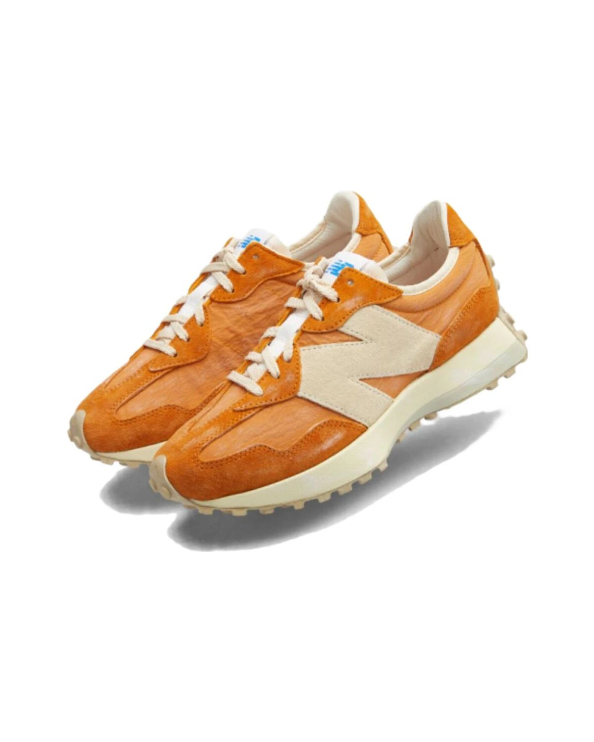New Balance 327 унисекс кроссовки оранжевые из ткани и кожи картинка