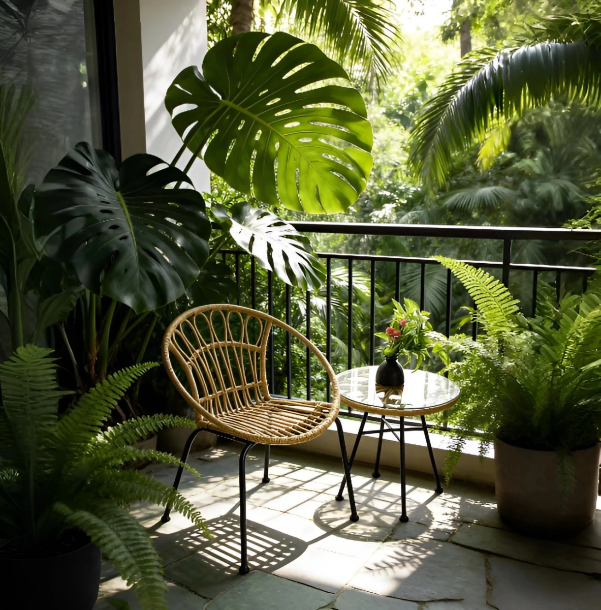 Комплект садовой мебели с плетеными креслами и столиком (Бежевый) картинка