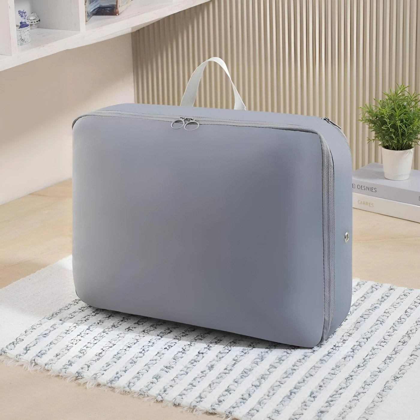 Вакуумная сумка для хранения одеял без насоса (серый) картинка