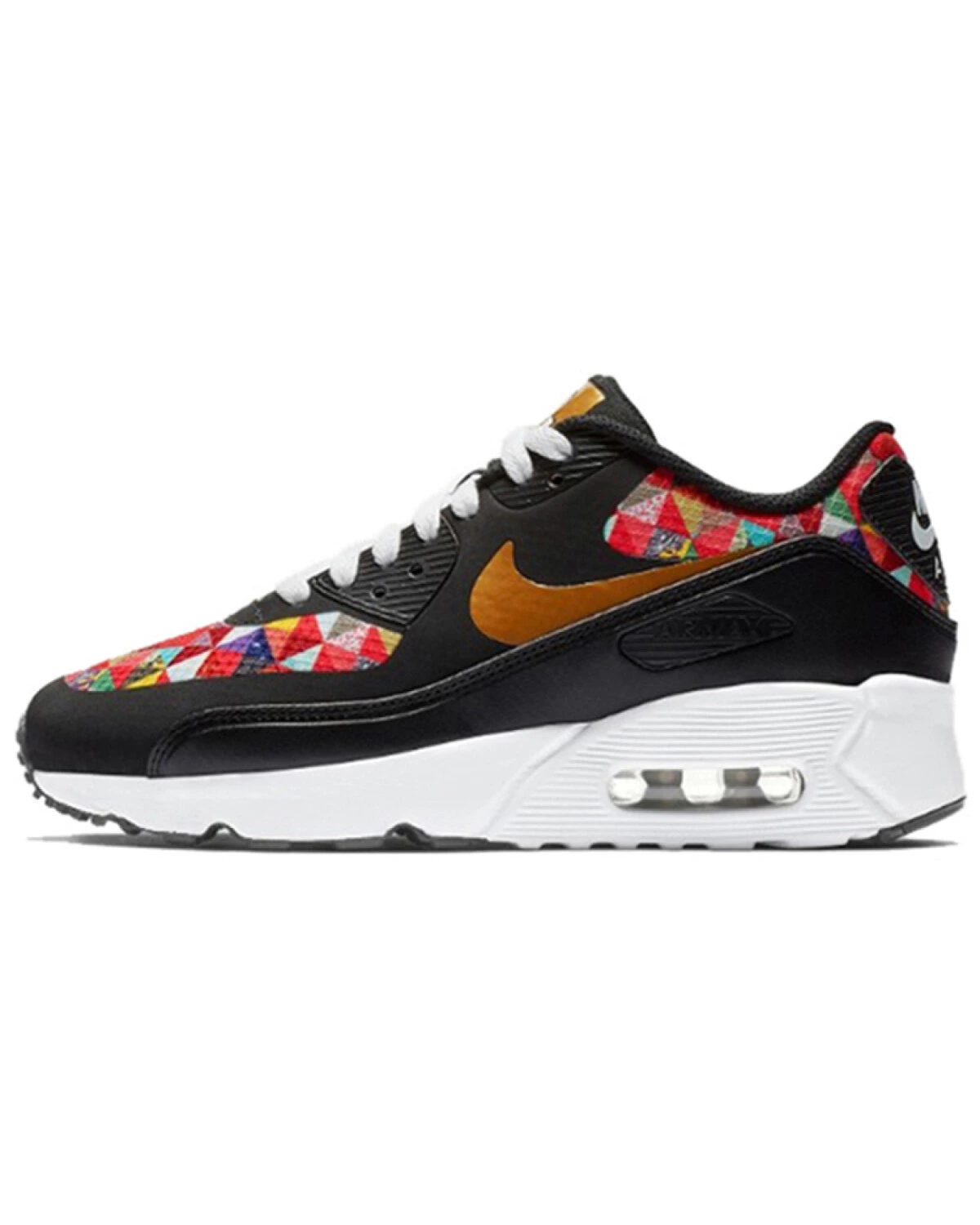 Nike Air Max 90 Ultra 2.0 детские кроссовки кожаные с цветным принтом картинка