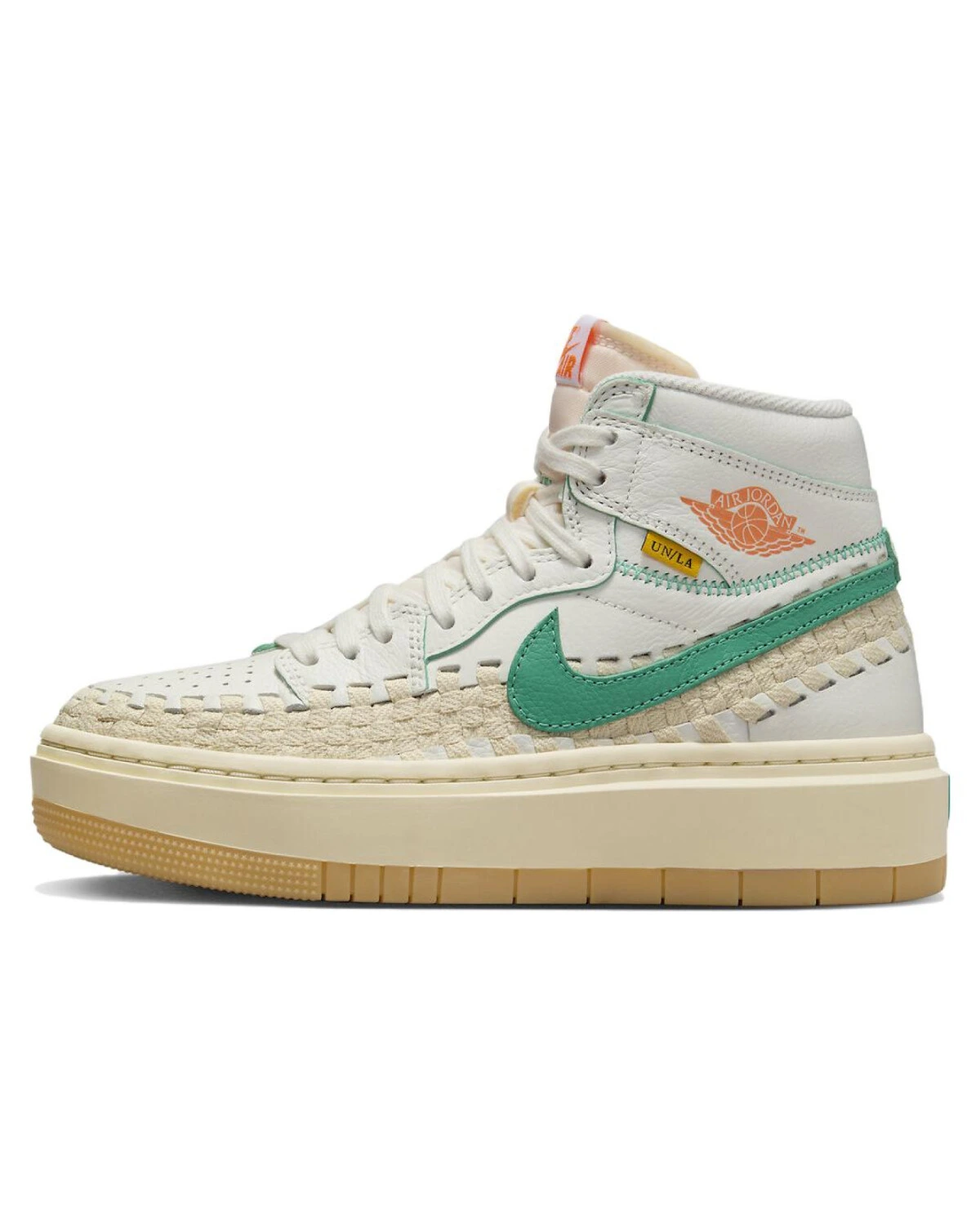 Jordan Air Jordan 1 High Top женские кроссовки бело-зеленые высокие картинка