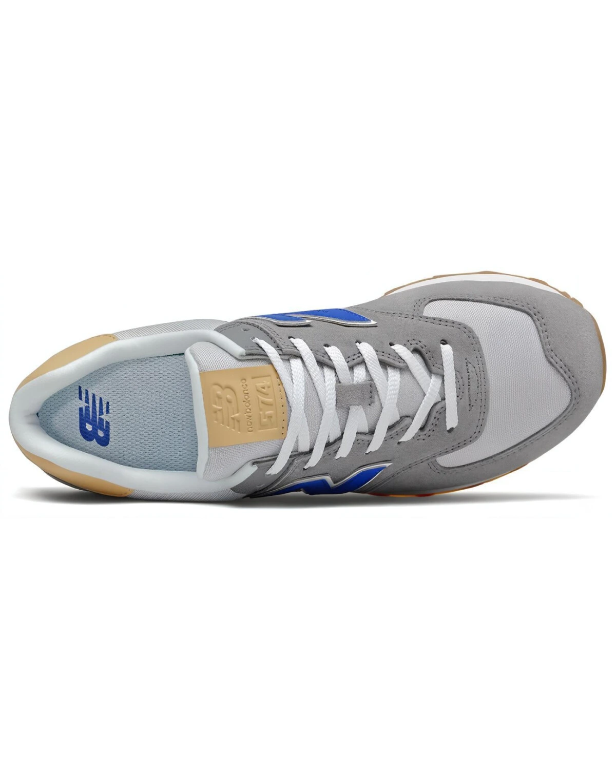 New Balance 574 мужские кроссовки серо-синие из текстиля картинка